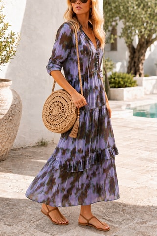 Robe longue tie and dye - Multicolore