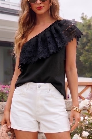 Top asymétrique - Noir