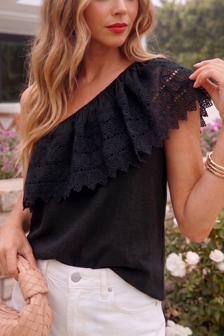 Top asymétrique - Noir