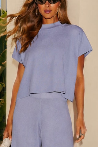 T-shirt et pantalon taille haute - Gris