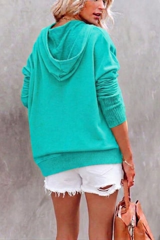 Sweater met Capuchon - Turquoise
