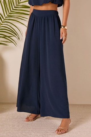 Broek met Hoge Taille - Marineblauw