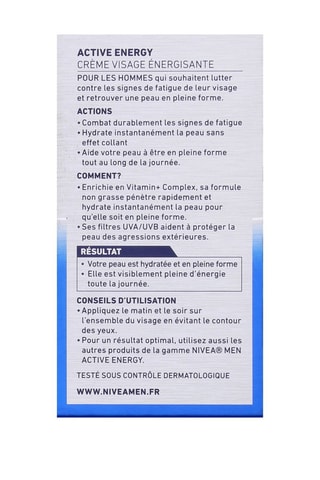 Crema facial energizante Active Energy - 50 ml