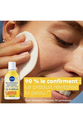 Agua micelar desmaquillante con sérum y vitaminas C y E - Piel apagada y sensible - 400 ml