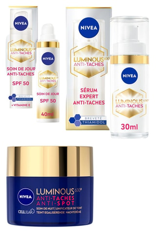 Tratamiento de día antimanchas SPF50, sérum experto antimanchas y tratamiento de noche antimanchas Cellular Luminous 630 - 40, 30 y 50 ml