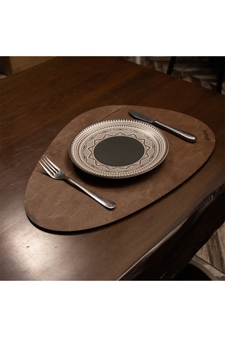 4 Houten Placemats 33 x 45 cm - Bruin