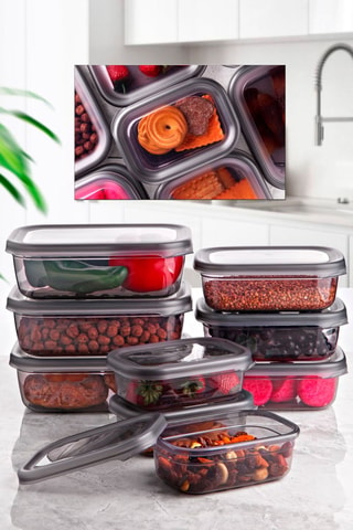 9 BPA-vrije Kunststof Bewaarbakjes - 40 t/m 120 cl