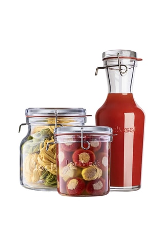 3 glazen bewaarbakjes - 75 cl, 1,5 l en 1 l