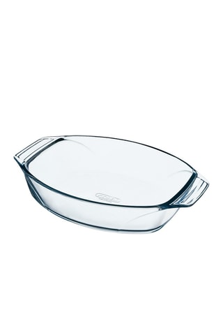 Fuente ovalada de vidrio de borosilicato con rejilla Irrésistible - 39 x 27 cm
