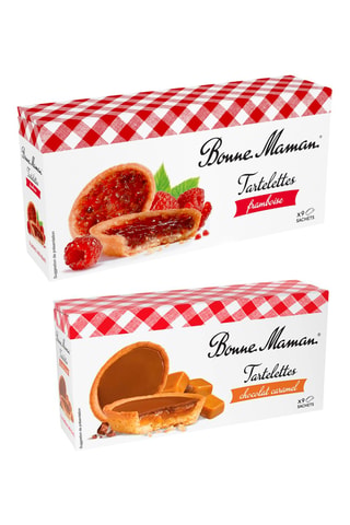 3 x Tartelettes à la framboise bonne maman - 135 g et 3 x 	Tartelettes chocolat et caramel - 135 g
