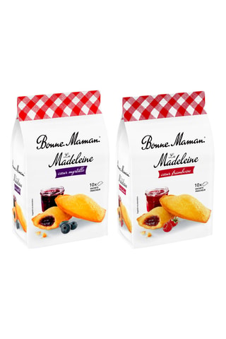 2 x Madeleines cœur framboise - 300 g et 2 x Madeleines myrtilles - 300 g