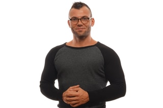 Bril Heren Ermenegildo Zenga - Zwart, beige en bruin