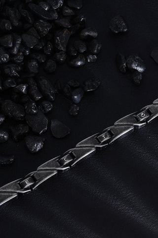 Pulseira Basic - Preto e prateado
