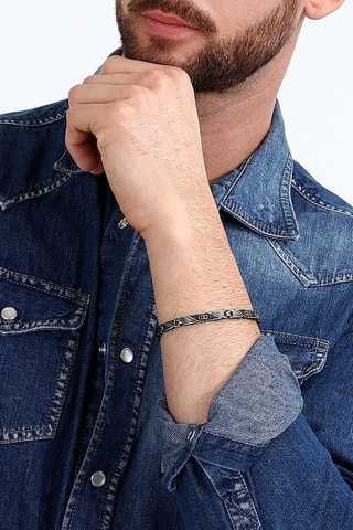 Pulseira Basic - Preto e prateado