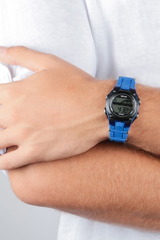 Relógio digital em borracha - Cronómetro - Azul-real e preto