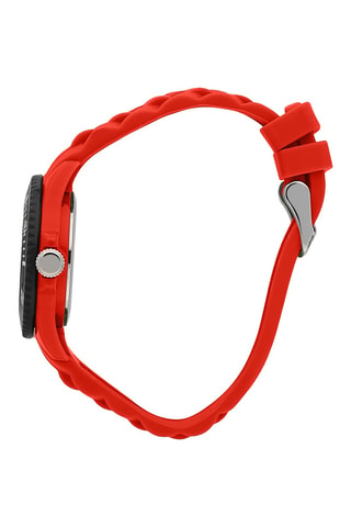 Relógio de quartzo em silicone - Vermelho e preto