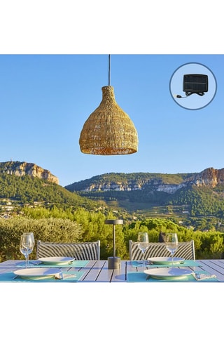 Rotan Solar Ledhanglamp Bella - Naturel