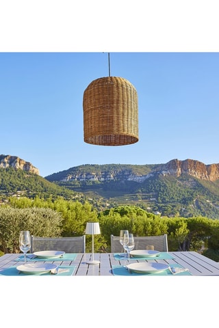 Ledhanglamp van rotan voor buiten Giacomo- Naturel