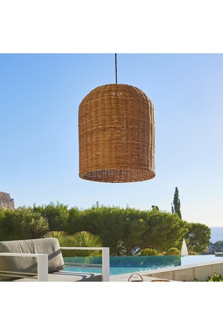 Ledhanglamp van rotan voor buiten Giacomo- Naturel