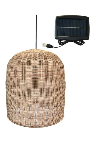 Ledhanglamp van rotan voor buiten Giacomo- Naturel