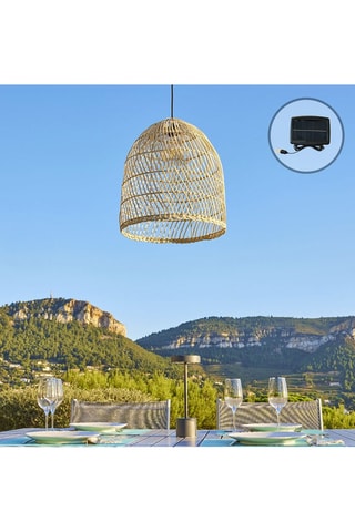 Rotan Solar Ledhanglamp Paulo - Naturel