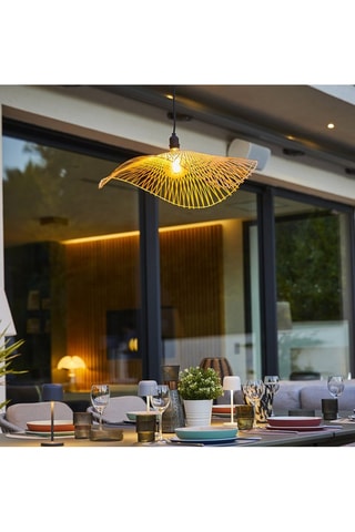 Bamboe Ledsolarhanglamp voor Buiten