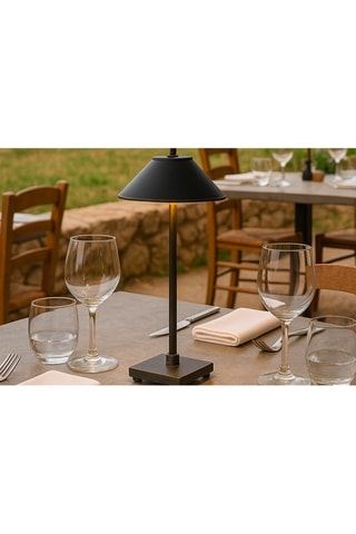 Draadloze Aluminium Tafellamp MARAIS Zwart H284 cm