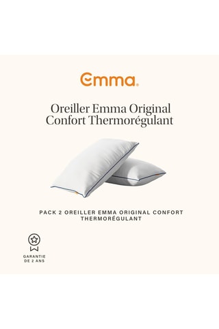 Matelas Emma Original Lite, lit One Cocoon Lite et 2 oreillers Original Confort Thermorégulant