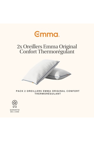Matelas Emma Original, 2 oreillers Original Confort Thermorégulant,  Lit One Cocoon Plus,  Protège-matelas Imperméable et Couette été