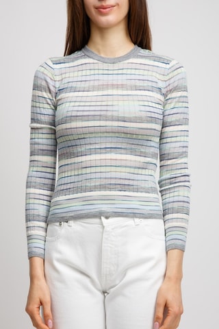 Pull en laine - Bleu clair et gris foncé