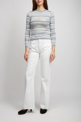 Pull en laine - Bleu clair et gris foncé