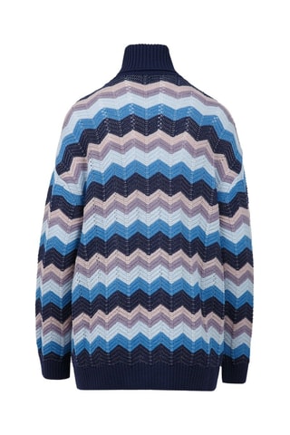 Pull en laine - Bleu marine et turquoise