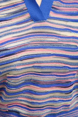 Pull en laine - Bleu foncé et rose