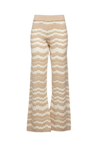 Pantalon en laine taille haute - Rose et blanc