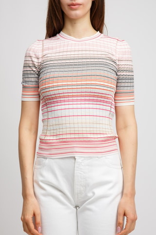 Top - Ecru et rose