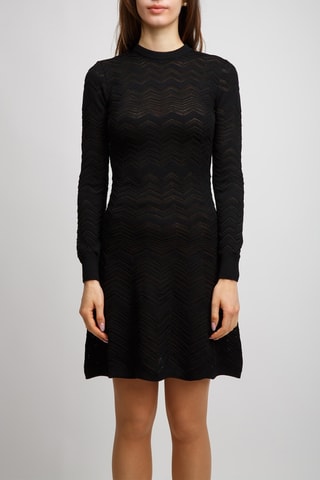 Robe patineuse en laine - Noir
