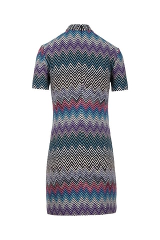 Robe fourreau en laine - Violet et turquoise