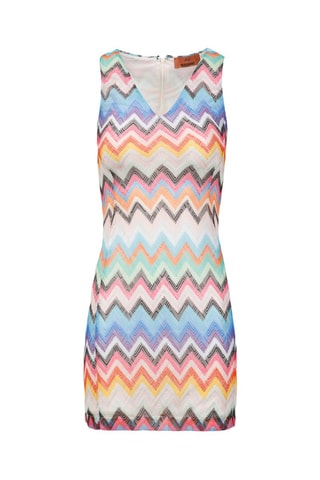 Robe fourreau - Ecru et bleu clair