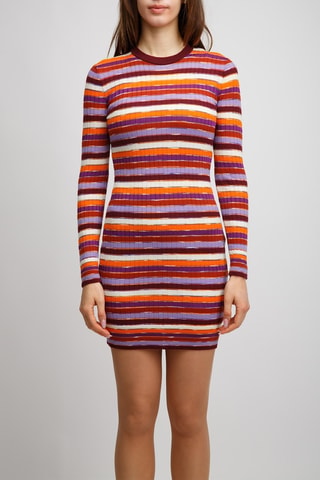 Robe pull en laine - Orange et marron
