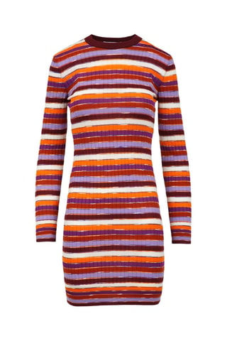Robe pull en laine - Orange et marron