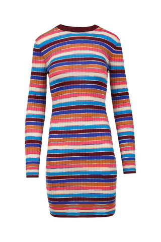 Robe pull en laine - Rose et bleu clair