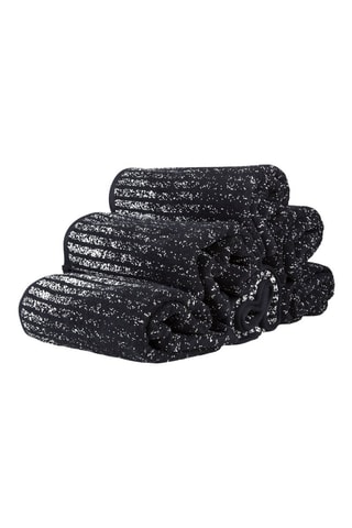 6 draps de douche Blanco - Noir et blanc - 70 x 115 cm