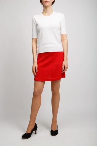 Jupe patineuse en laine - Rouge