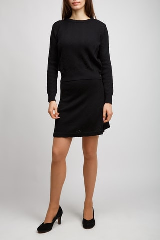 Jupe patineuse en laine - Noir