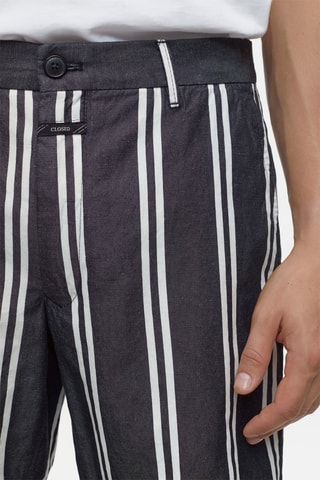 Short regular fit de lino - Negro