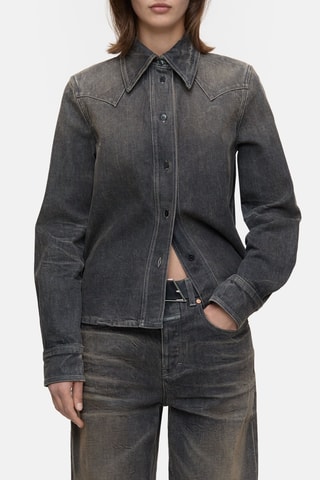Camisa vaquera slim fit - Gris oscuro
