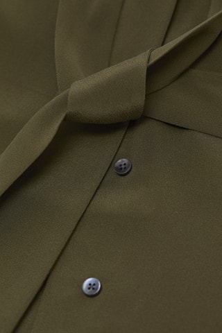 Camisa regular fit de seda - Verde