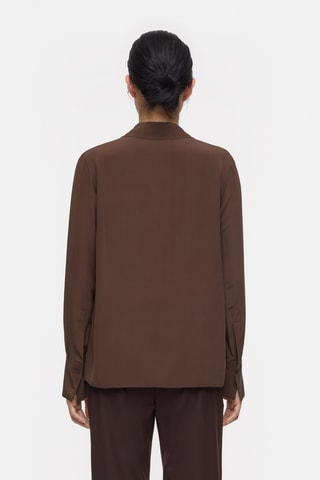 Blusa de seda - Marrón
