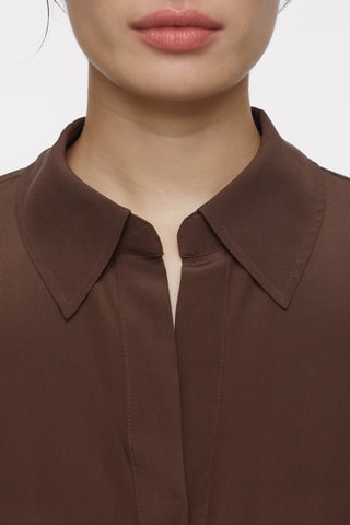 Blusa de seda - Marrón