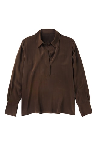 Blusa de seda - Marrón